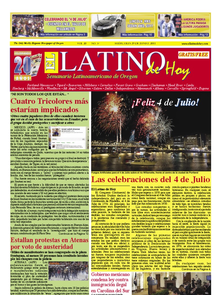 El Latino de Hoy Weekly Newspaper 6292011 Declaración de