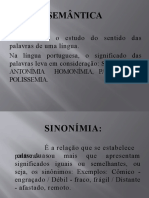 Semântica: estudo do sentido das palavras