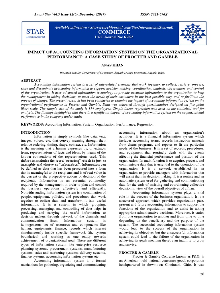 Impact of Accounting Systems on Performance | PDF | P Value | Statistics