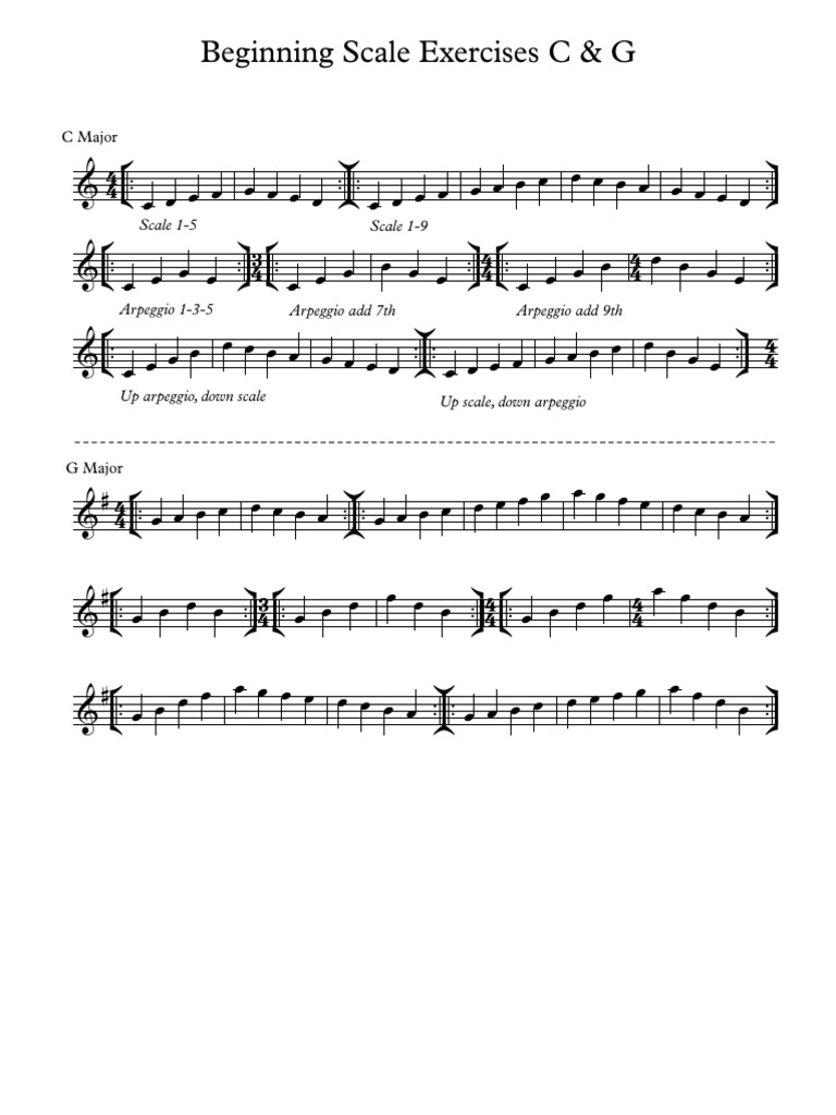 Beginning Sax Scale Exercises PDF