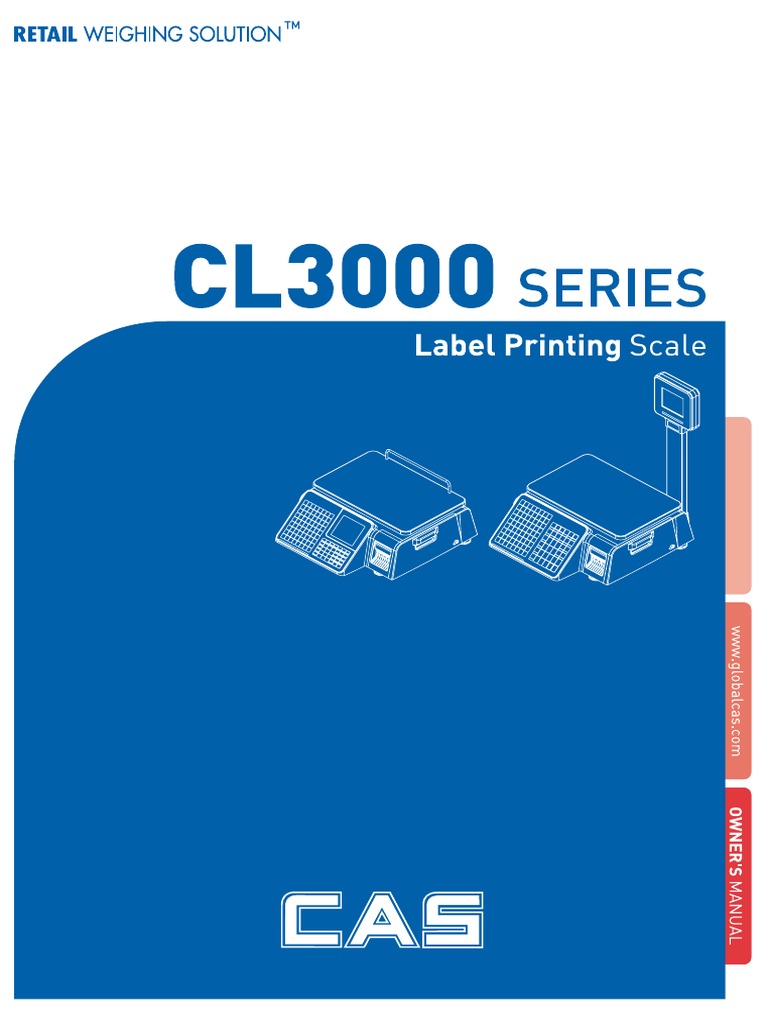 CAS CL3000 User Manual | PDF | Menu (Computing) | Barcode