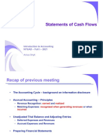 Statements of Cash Flows: Introduction To Accounting NYUAD - Fall I - 2021