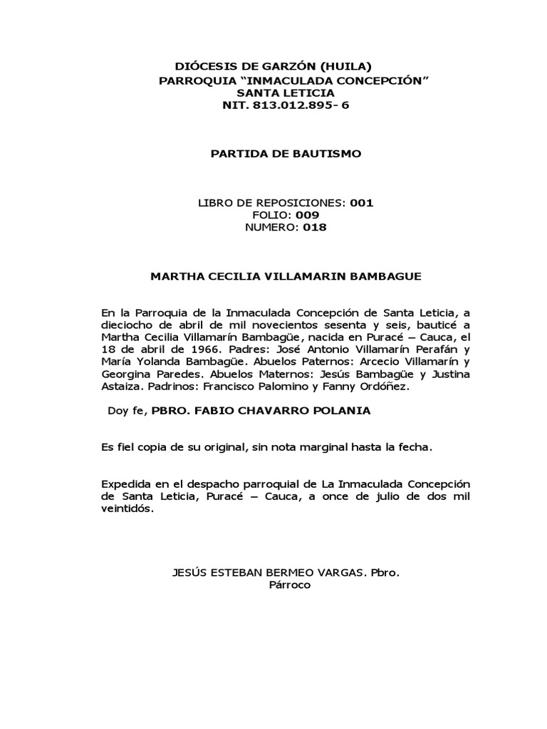Certificado De Nacimiento C Mo Solicitar Una Partida De ...