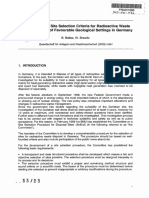 Development of Site Selection Criteria For Radioactive Waste Disposal in View of Favourable Geological Settings in Germany