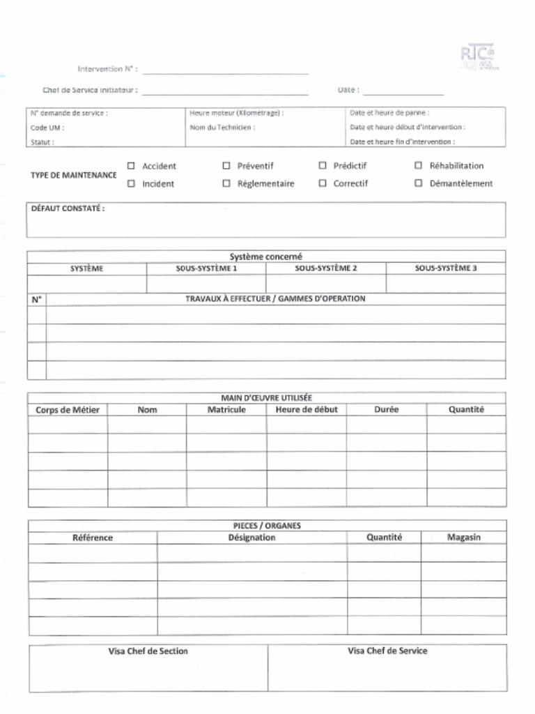 Ordre de Travail PDF