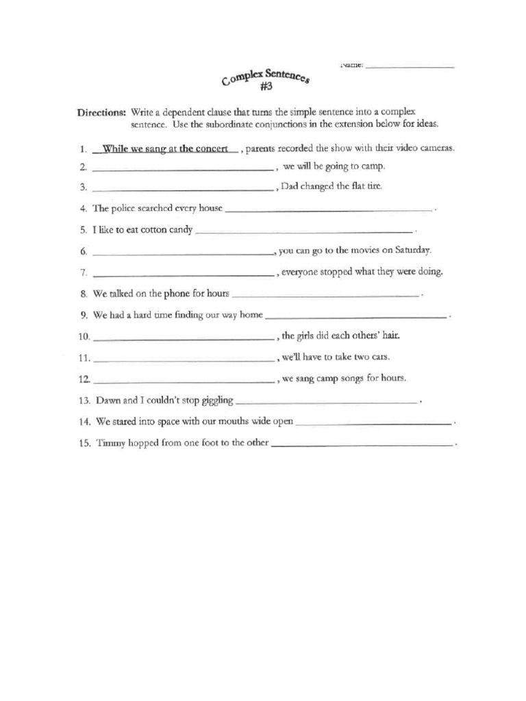 Complex Sentence 2 PDF