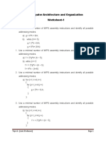 Computer Architecture and Organization Worksheet-1: Taye G. (Asst. Professor)