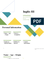 Inglés III - Unit I - Personal Information - Fall 2022 - Alexandra Guzmán