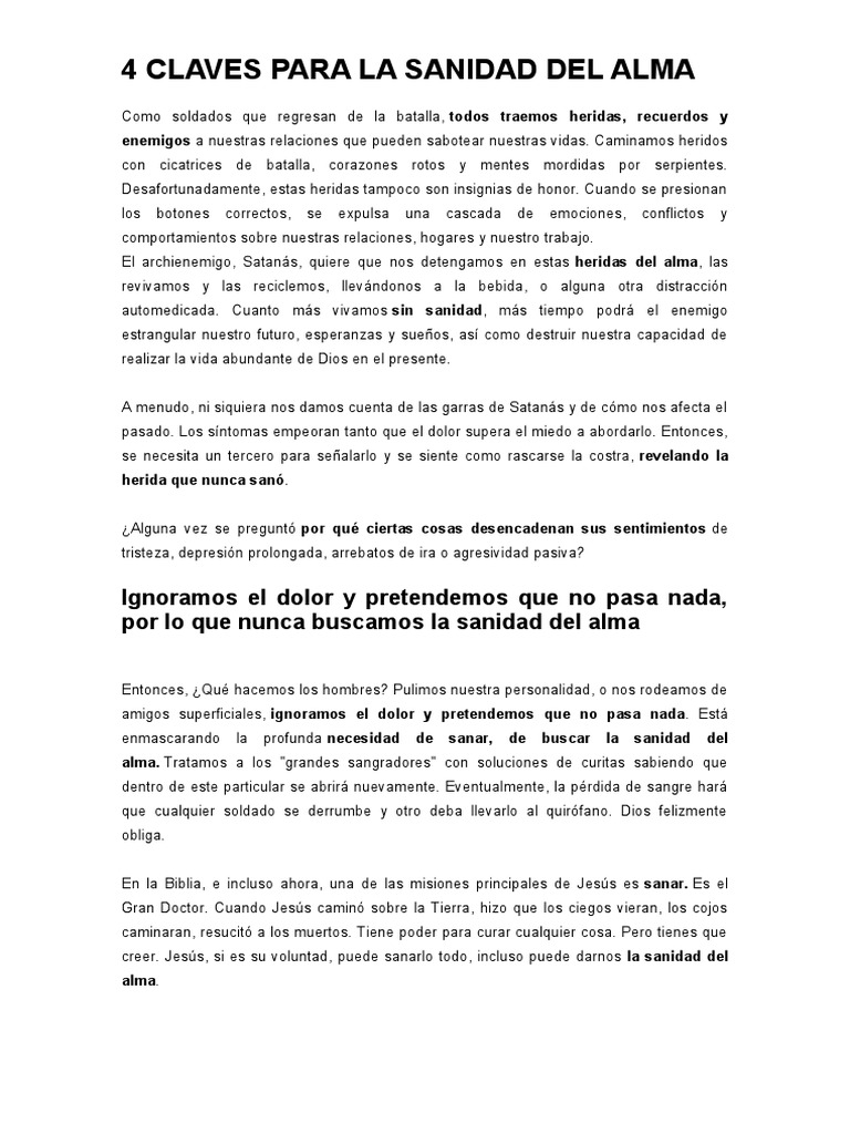 Sanidad Del Alma | PDF | Jesús | Verdad