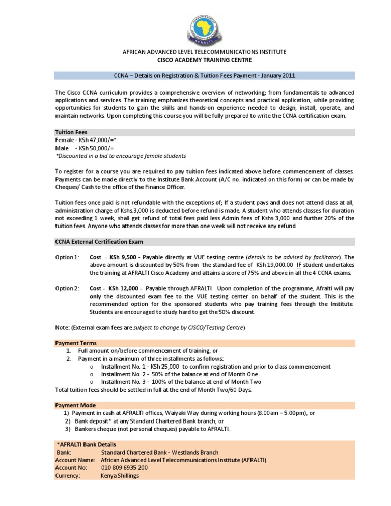 CISCO CERTIFICATION CCNA COURSE FEE visual data 2