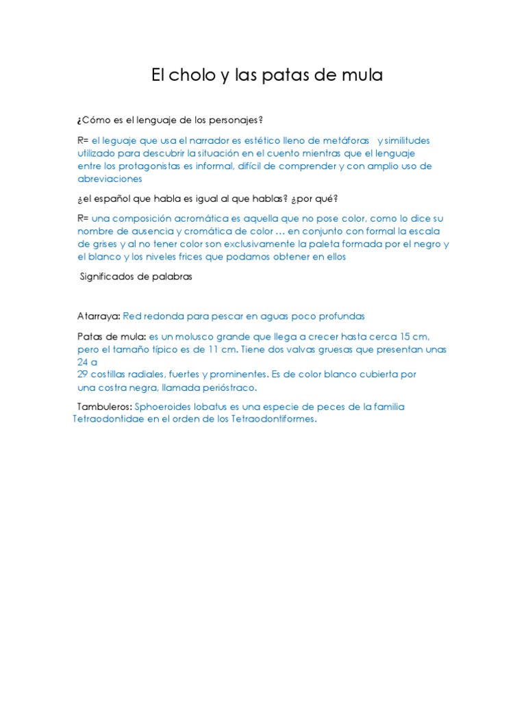 El Cholo y Las Patas de Mula PDF