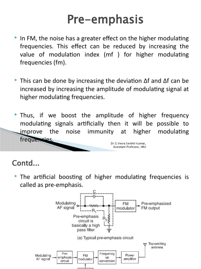 FM Pre-emphasis and De-emphasis Explained | PDF