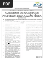 Prova Educação Física Quissamã