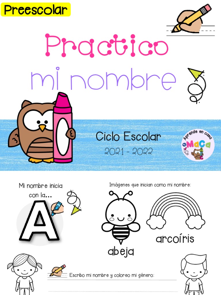 Actividades para Escribir Mi Nombre en Preescolar | PDF
