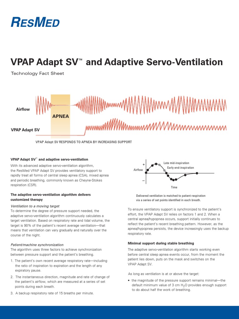 Asv Fact Sheet | PDF | Apnea | Breathing