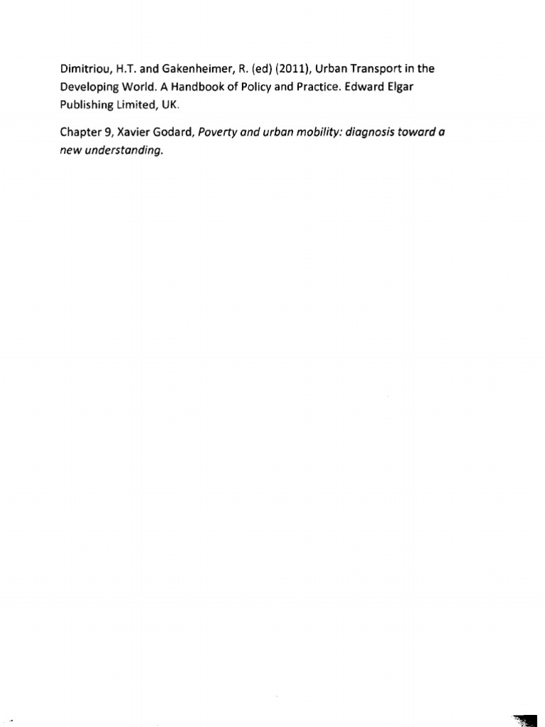 Urban Mobility and Poverty Alleviation | PDF | Household Income In The ...