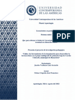 Taller: Las Herramientas de La Imaginación para Desarrollar La Lectoescritura en El Grupo Multigrado de Primaria Baja de Cerrito Colorado Municipio de Buenavista