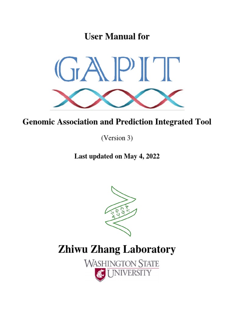 GAPIT Manual | PDF | Single Nucleotide Polymorphism | Principal ...