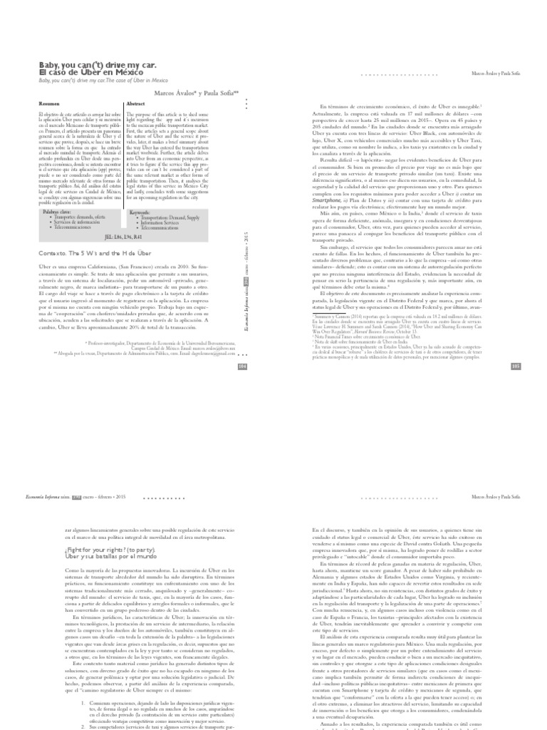 Baby, You Can ('T) Drive My Car | PDF | Transporte | Mercado (economía)