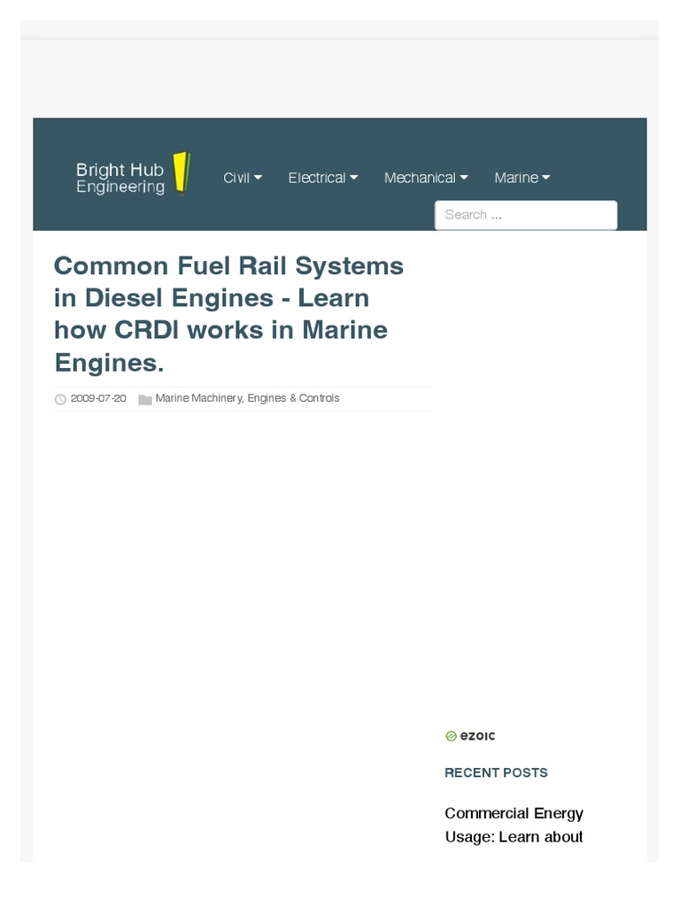 Common Fuel Rail Systems in Diesel Engines Learn How CRDI Works in