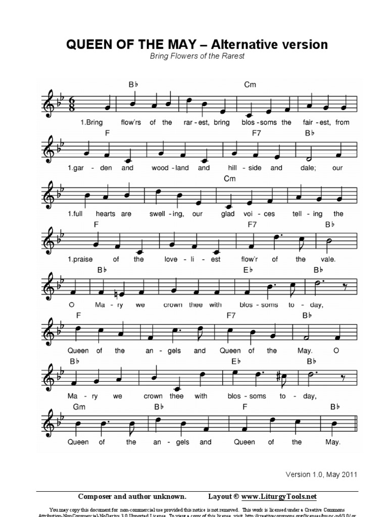 Queen of the May Alternative Version Lead Sheet in Bb_v1