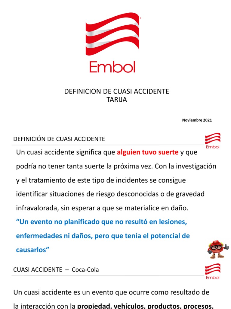Definición y Ejemplos de Cuasi Accidentes | PDF