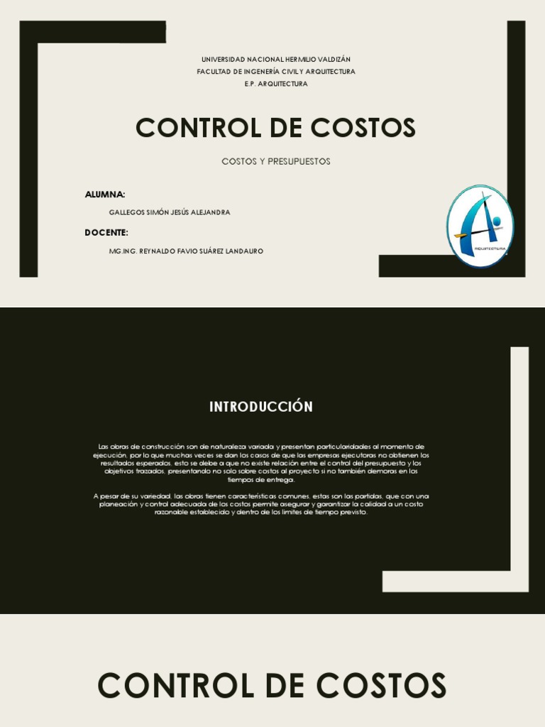 Control de Costos en Obras de Construcción | PDF | Presupuesto ...