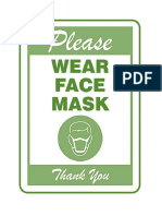 Signage Facemask and Distancing