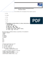 pROVA TIPOS DE REAÇÃO QUÍMICA