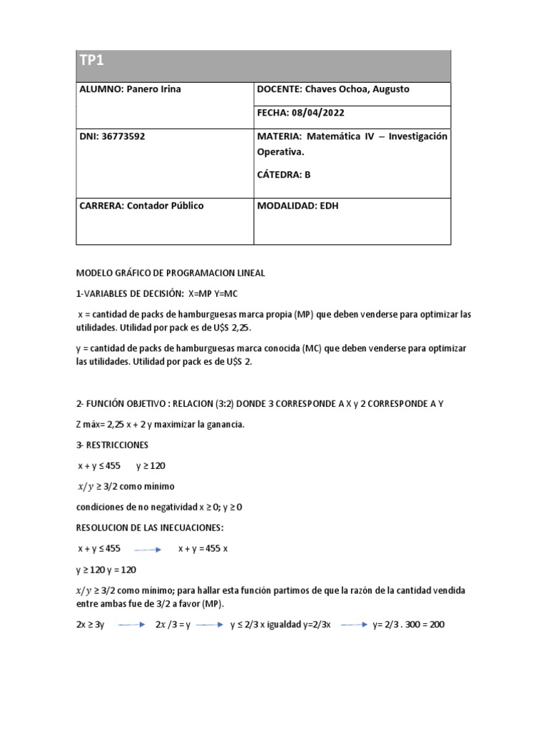 Mat IV Inv Op. - Panero Irina | PDF