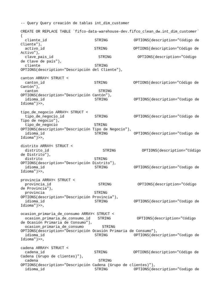 TABLA - INT DIM Customer | PDF | Informática | Gestión de datos
