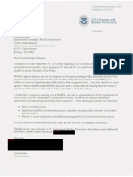 October 2010 letter from CBP Bersin to IBWC Drusina regarding Texas border wall