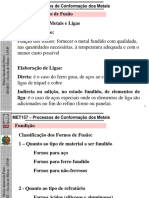 MET157 Aula 3 Fundição Fornos de Fusão