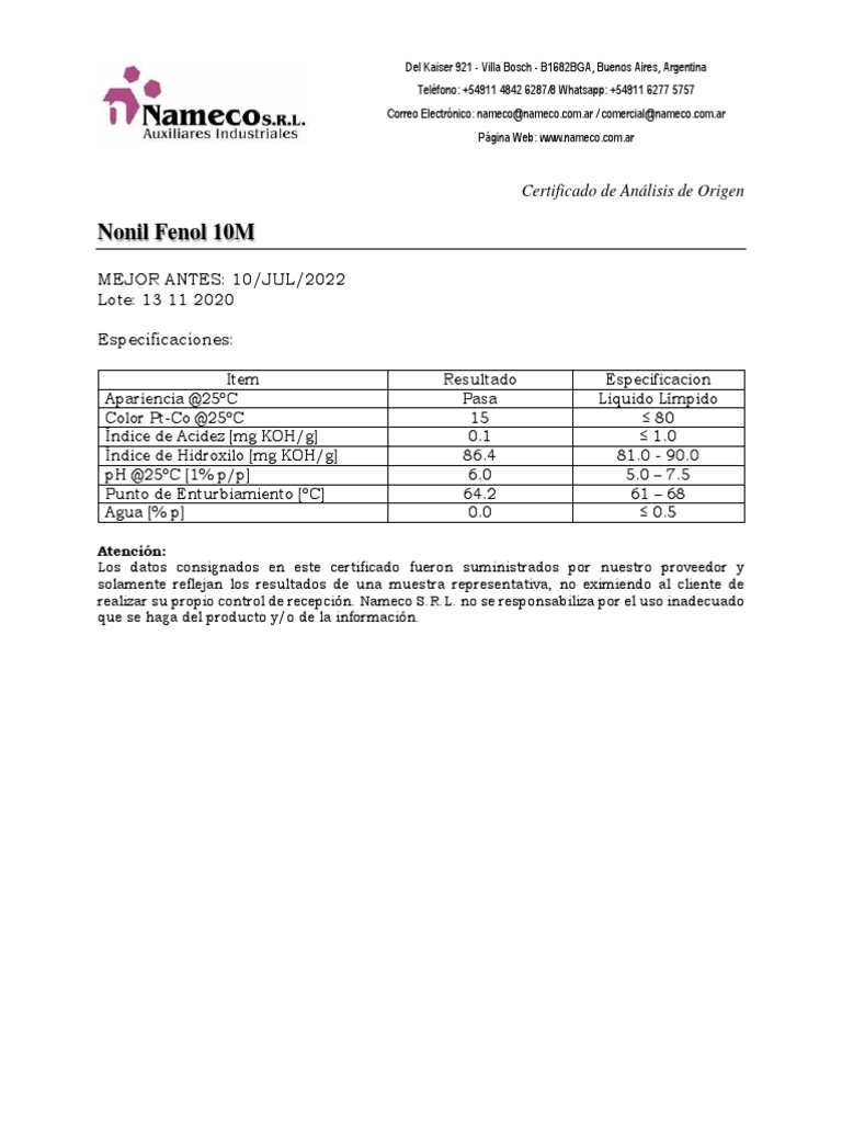 Nonil Fenol 10M - 13 11 2020 | PDF