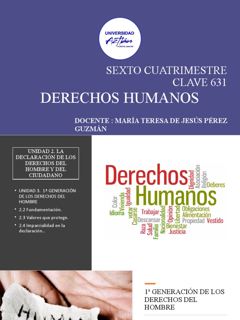 DERECHOS HUMANOS UNIDAD 3 4 5 Generaciones de Los DH | PDF | Derechos ...
