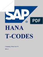 HANA T-CODES