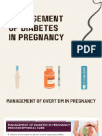 Management of diabetes in pregnancy