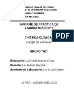 Energía de Activación Cinética Química