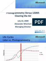 Photogrammetry Versus Lidar: Clearing The Air: July 22, 2009 Alexander Wiechert Managing Director