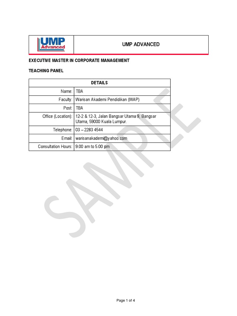 Lampiran 3 Contoh Course Outline Bagi Program PSH Yang Telah Lengkap