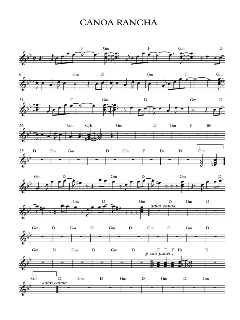 CANOA RANCHÁ - Partitura Completa | PDF