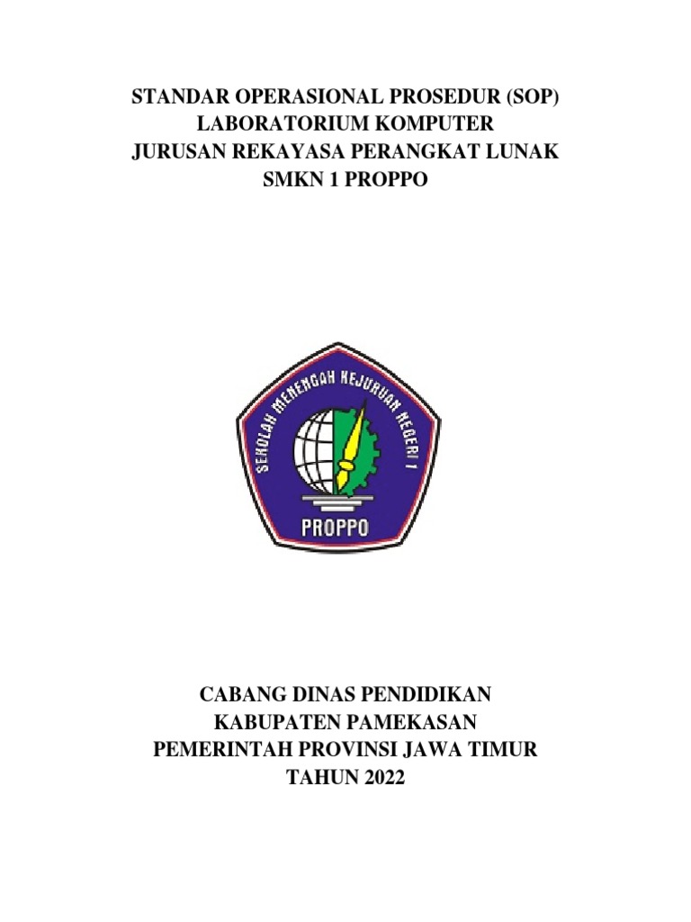 SOP Laboratorium Komputer RPL SMKN 1 Proppo | PDF