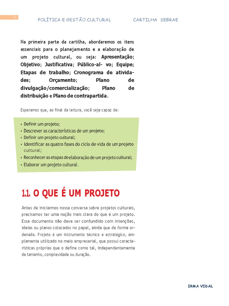 Modelo de Projeto Cultural Aprovado | PDF | Planejamento | Vida