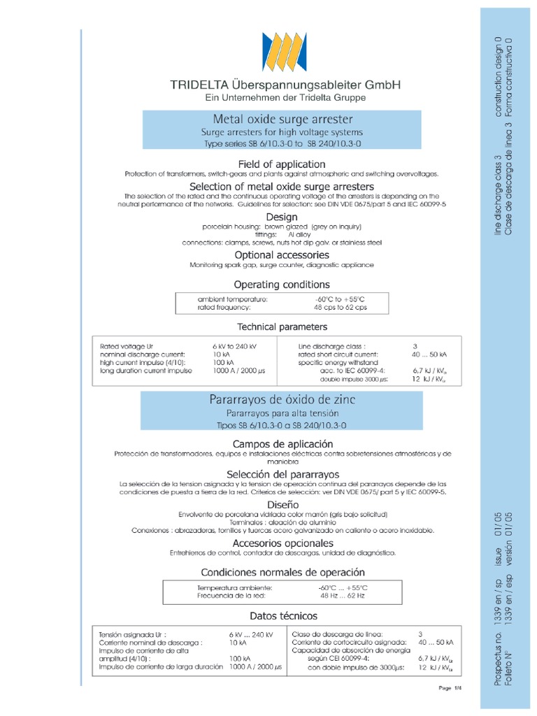 Catalogo Tridelta Pararrayos Clase 3 | PDF