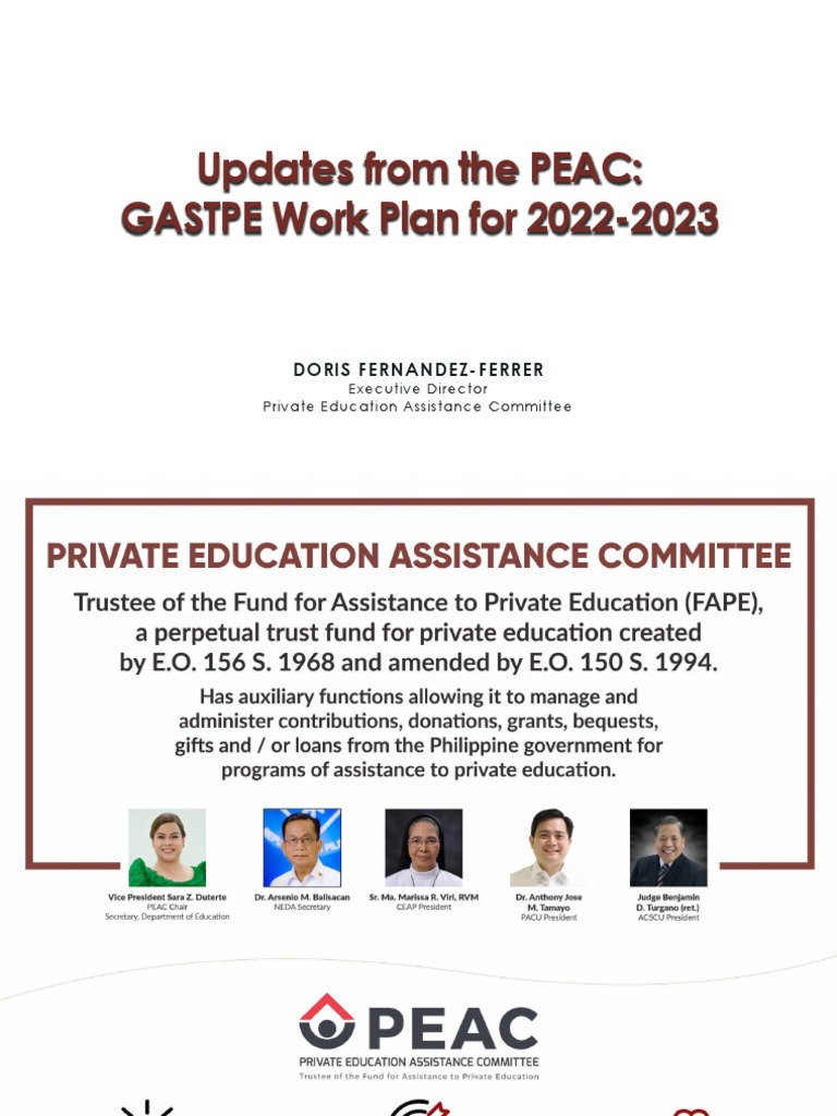 2022 Updates From The PEAC 1 PDF PublicPrivate Partnership