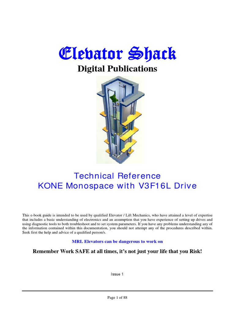 Kone Monospace Con v3f16l Manual Ingles PDF PDF Elevator Menu