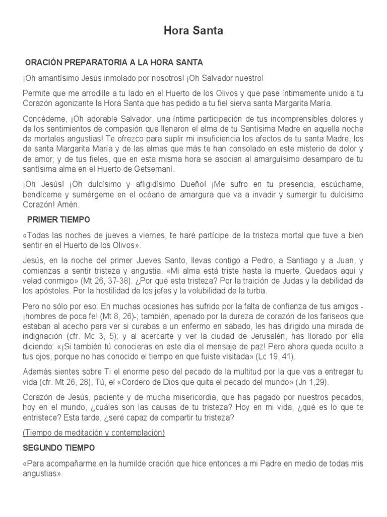 Oraciones para la Hora Santa | PDF | Oración | Jesús