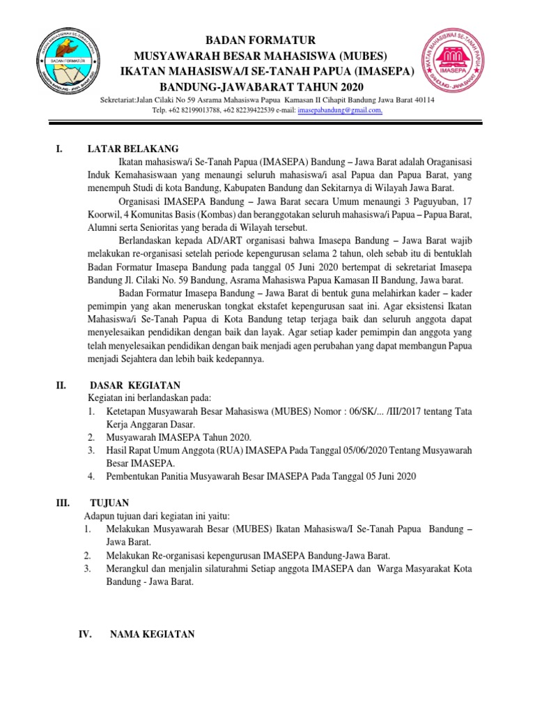 MUBES IMASEPA 2020 di Bandung | PDF