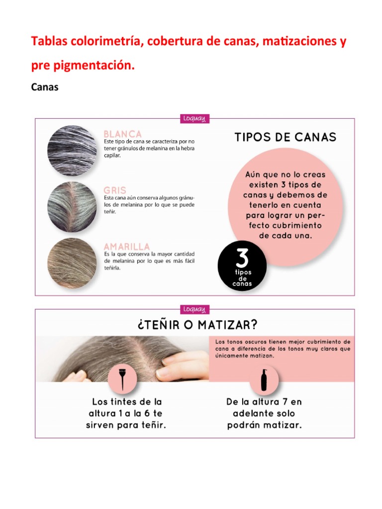 Tablas de Colorimetría para Cabello | PDF | Color | marrón