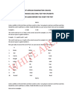 West African Examination Council Final Wassce 2022 Oral Test For Students Get The Audio Before You Start The Test